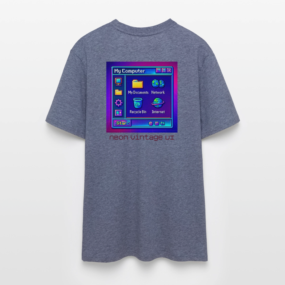 Organic T-Shirt - Retro Desktop - dark heather blue