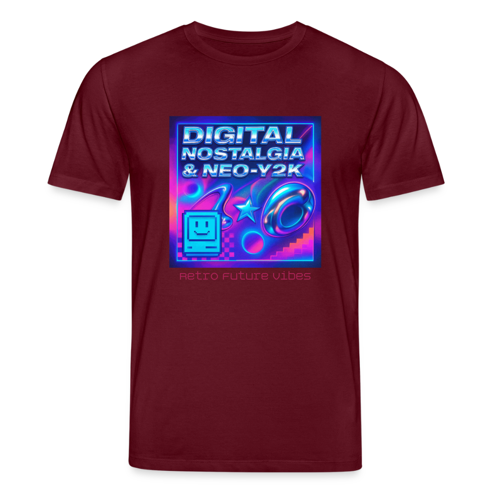 Organic T-Shirt - Digital Nostalgia - burgundy