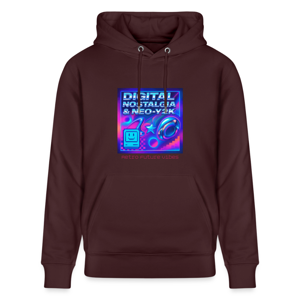 Organic Hoody - Digital Nostalgia - maroon