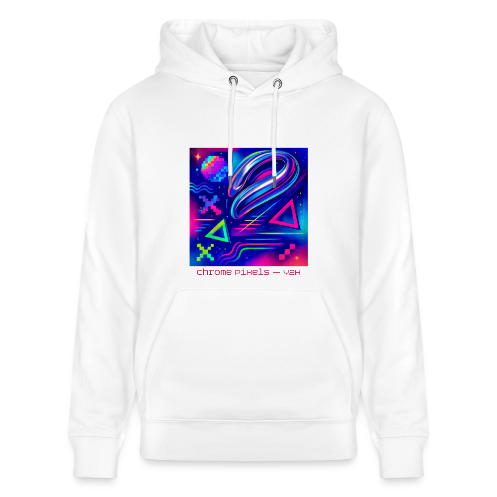 Organic Hoody - Neon Geometrics - white