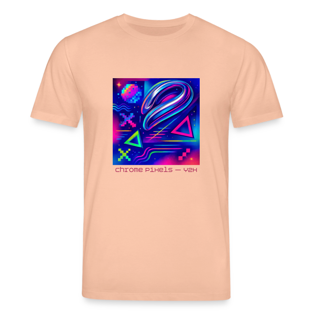 Organic T-Shirt - Neon Geometrics - peach