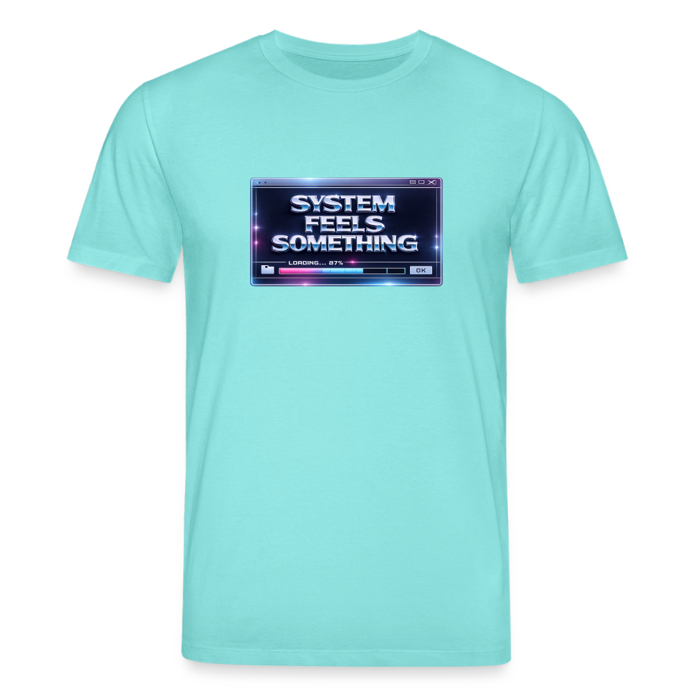 Organic T-Shirt - Sentience Loading Now - pool blue
