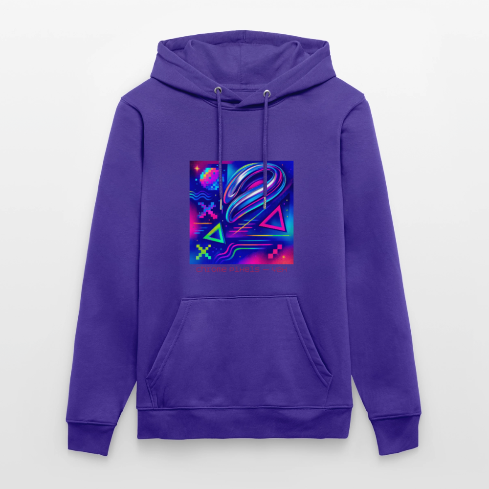 Organic Hoody - Neon Geometrics - purple love 