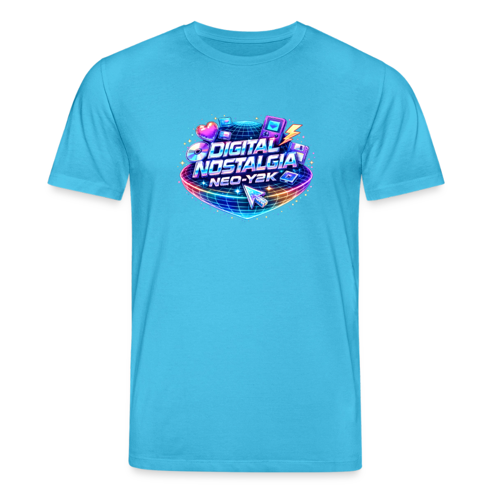 Organic T-Shirt - Neo Y2K Revival - aqua blue