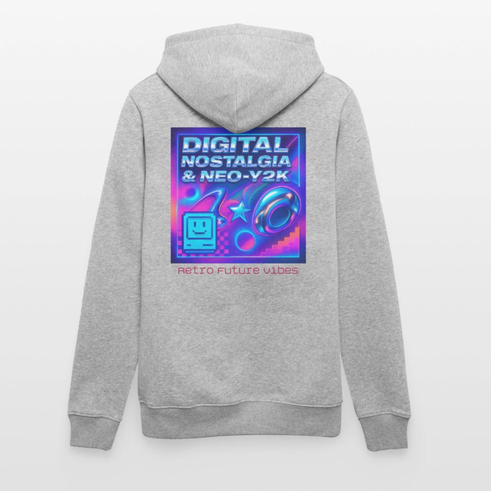 Organic Hoody - Digital Nostalgia - heather grey