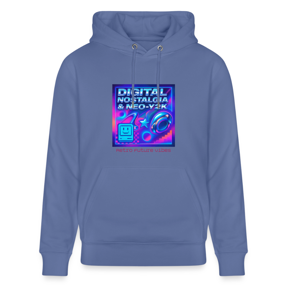 Organic Hoody - Digital Nostalgia - bright blue