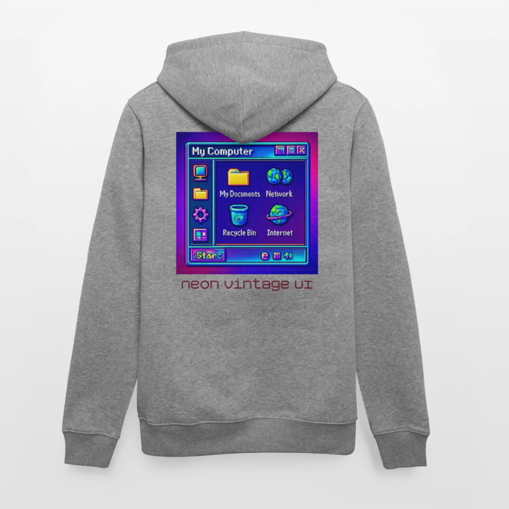 Organic Hoody - Retro Desktop - slub heather grey