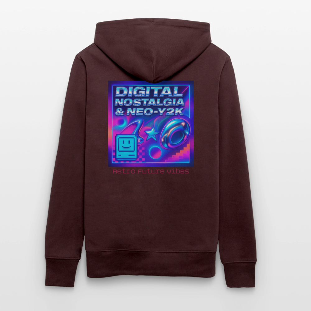 Organic Hoody - Digital Nostalgia - maroon