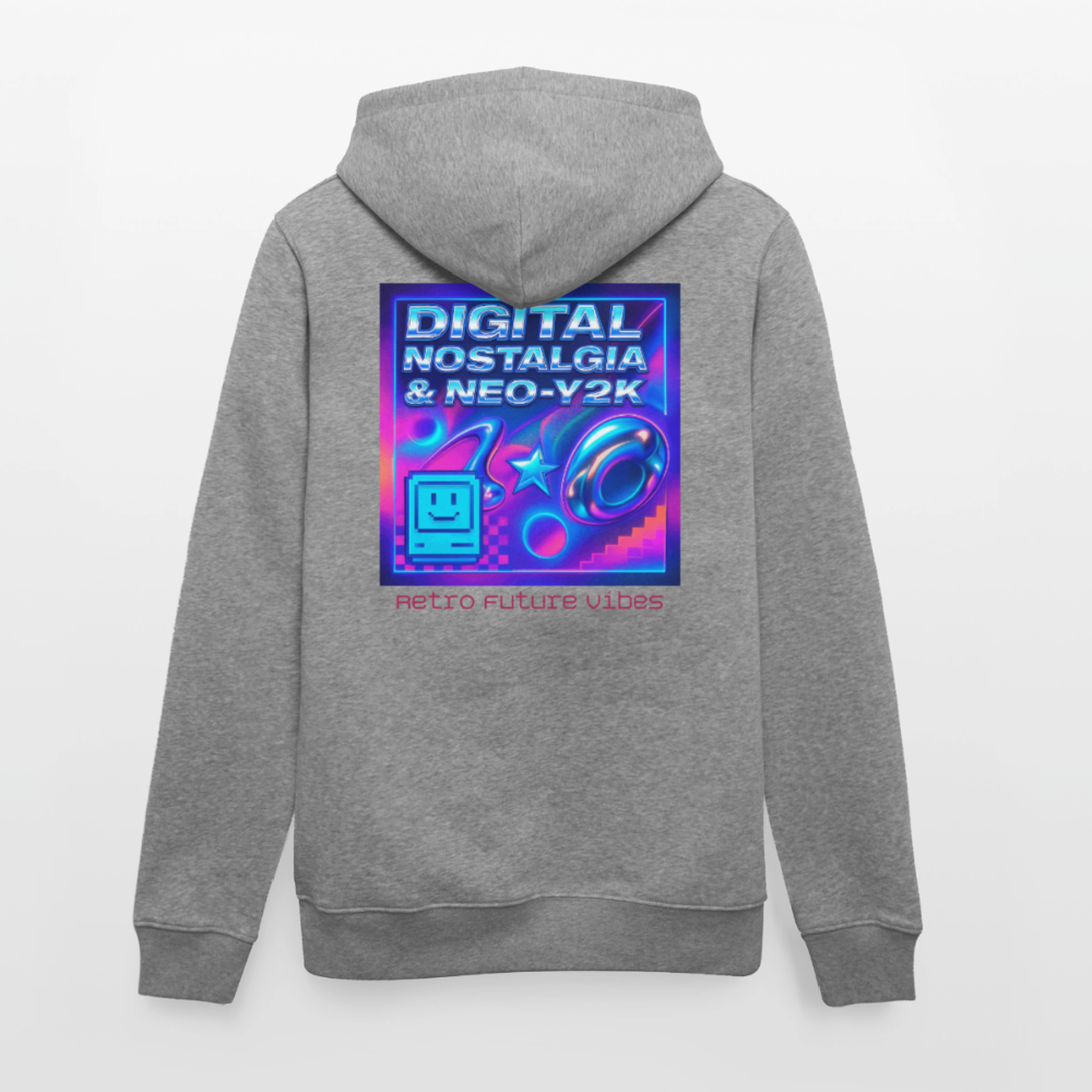 Organic Hoody - Digital Nostalgia - slub heather grey
