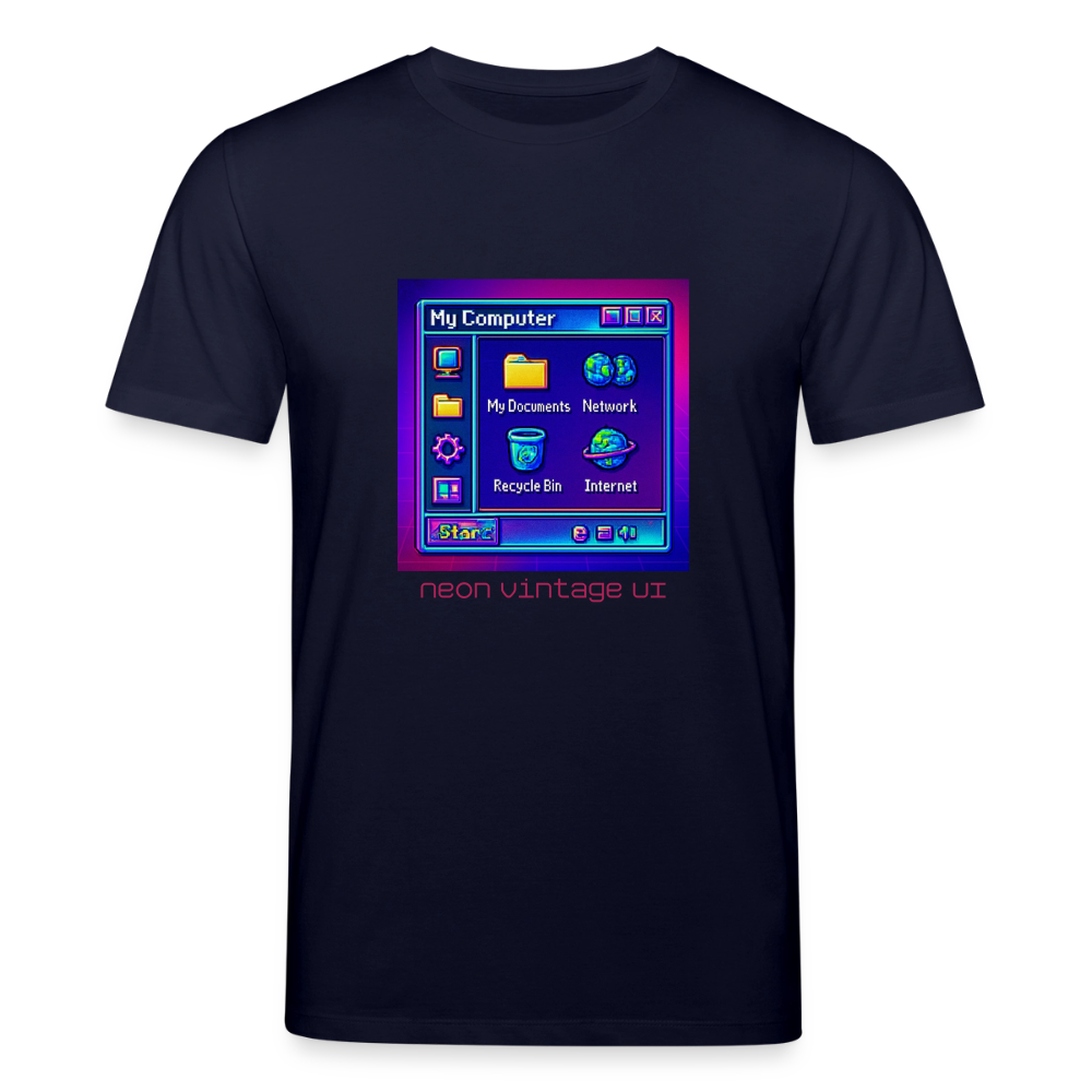 Organic T-Shirt - Retro Desktop - navy