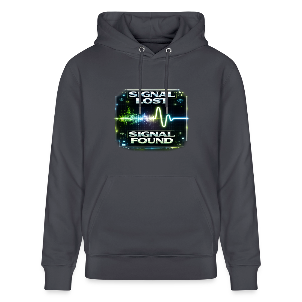 Organic Hoody - Signal Restored - indigo blue