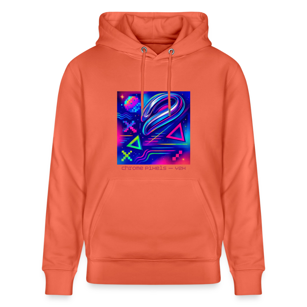 Organic Hoody - Neon Geometrics - light red