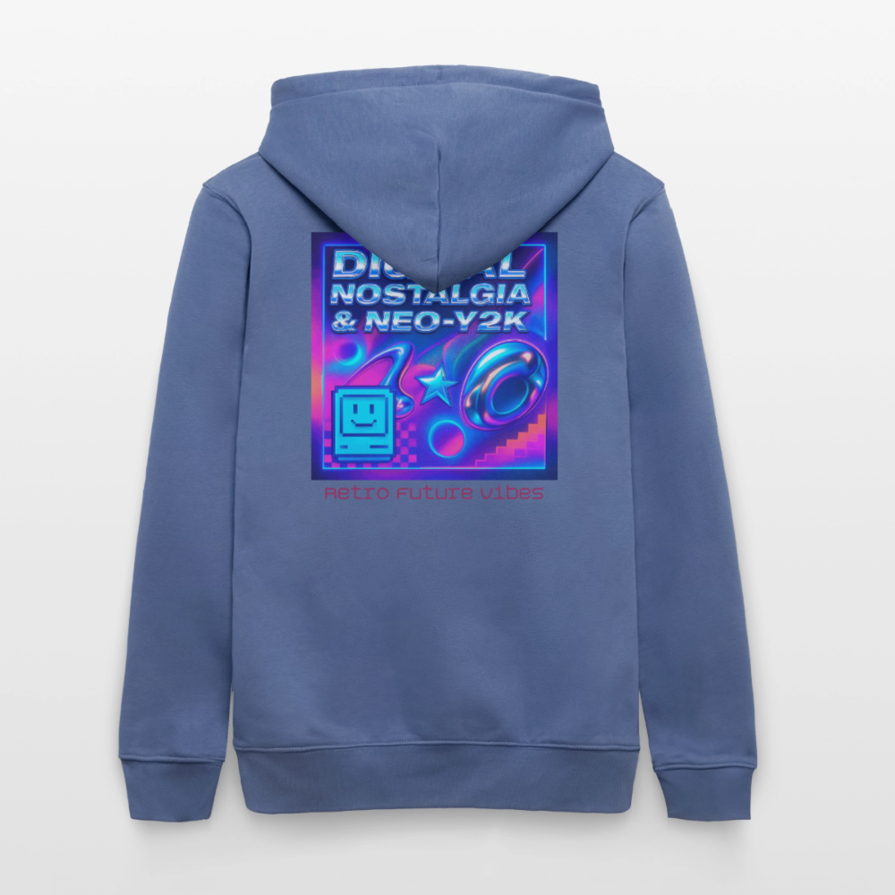 Organic Hoody - Digital Nostalgia - bright blue