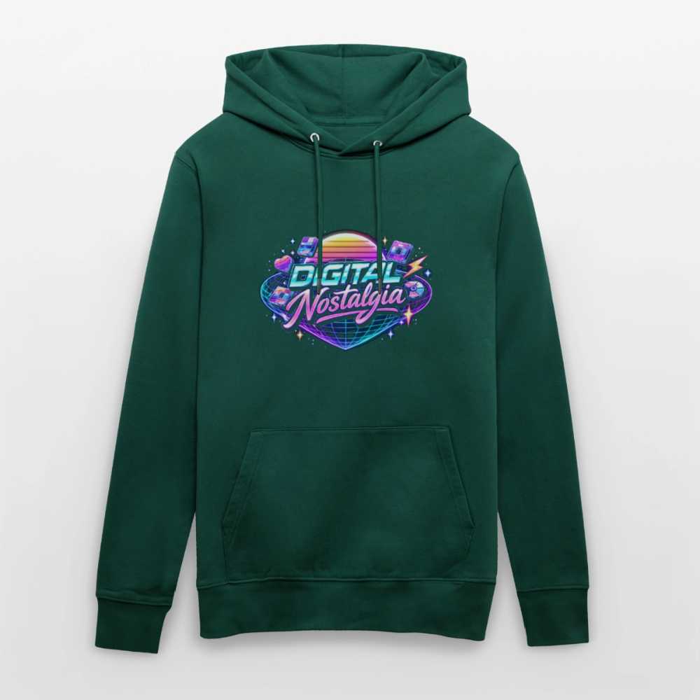 Organic Hoody - Retro Future Wave - forest