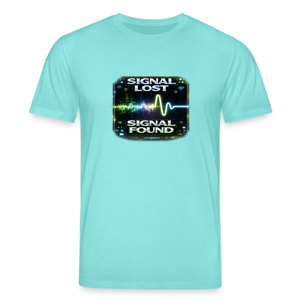 Organic T-Shirt - Signal Restored - pool blue