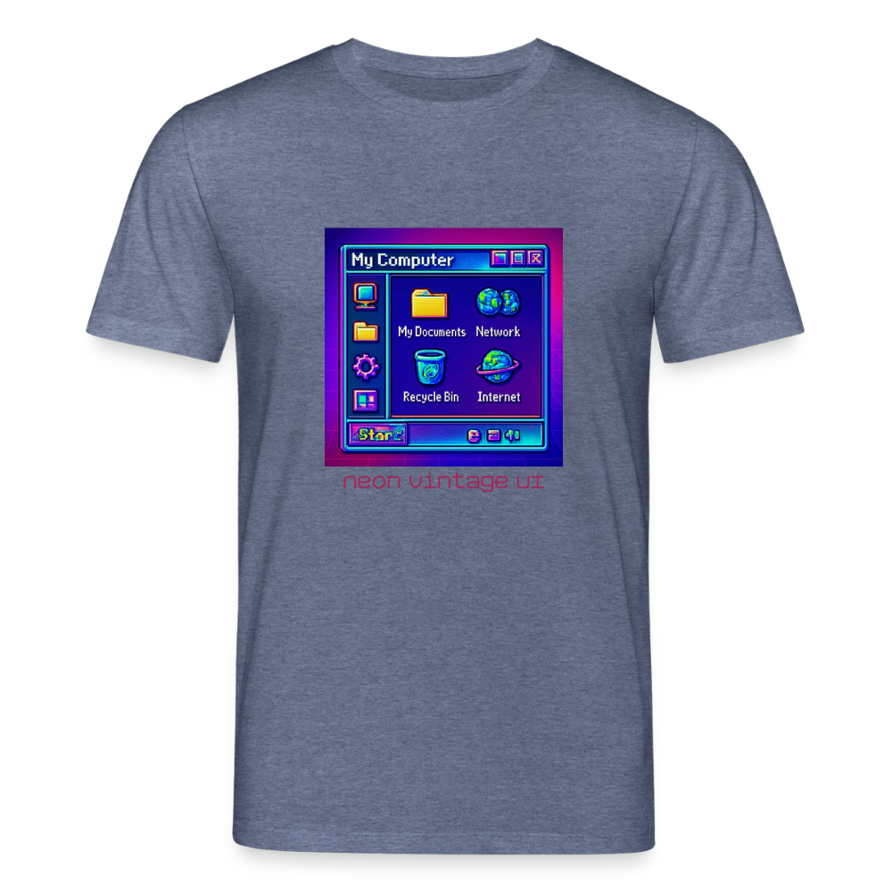 Organic T-Shirt - Retro Desktop - dark heather blue