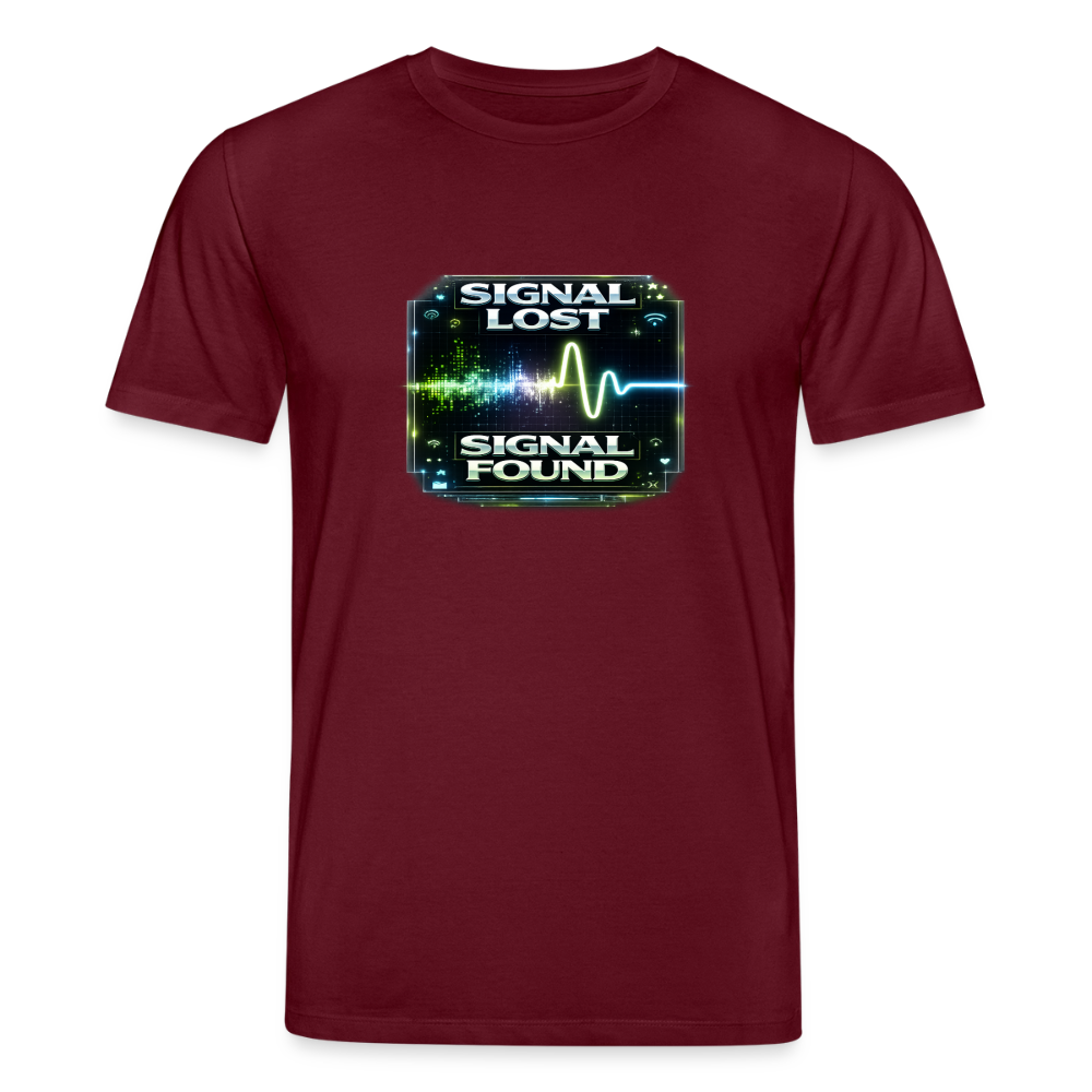 Organic T-Shirt - Signal Restored - burgundy