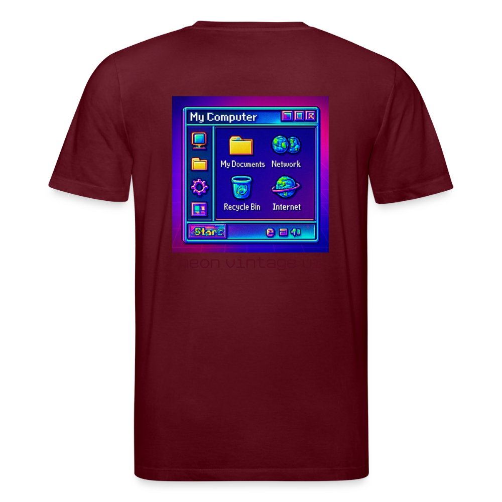 Organic T-Shirt - Retro Desktop - burgundy