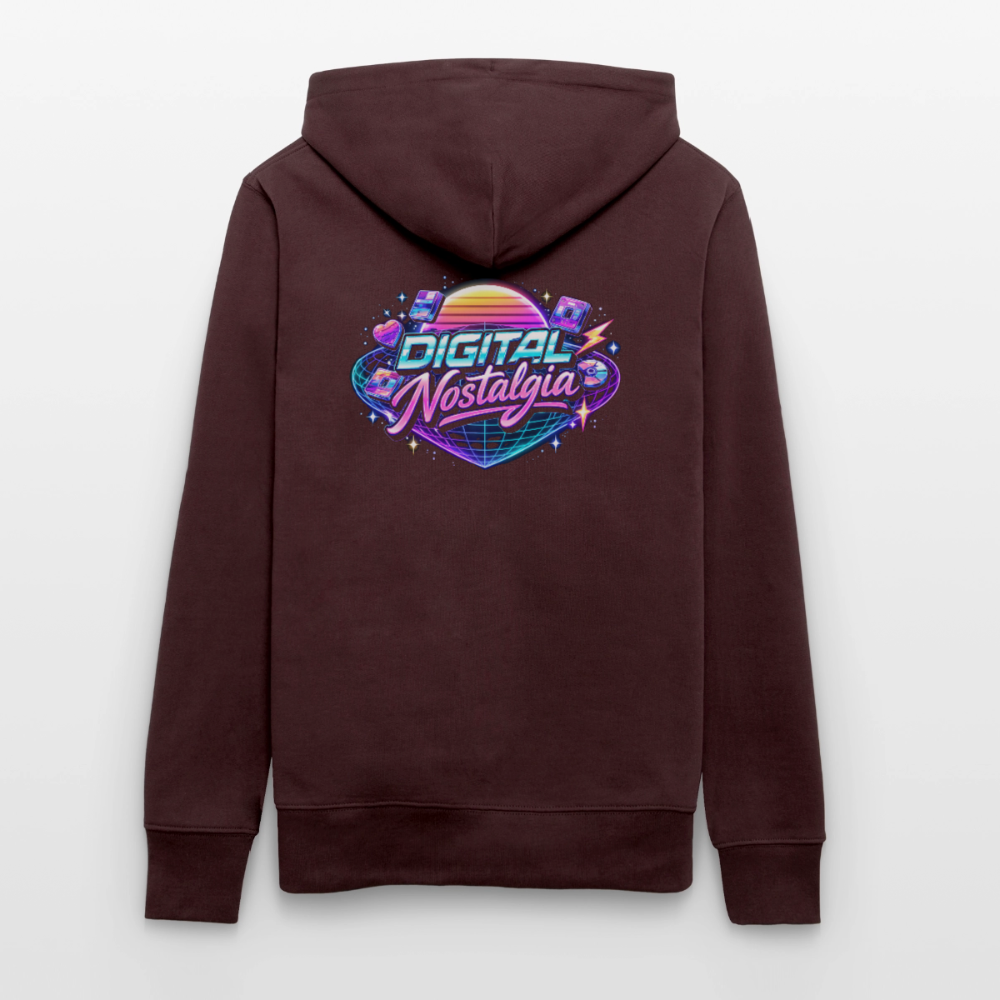 Organic Hoody - Retro Future Wave - maroon