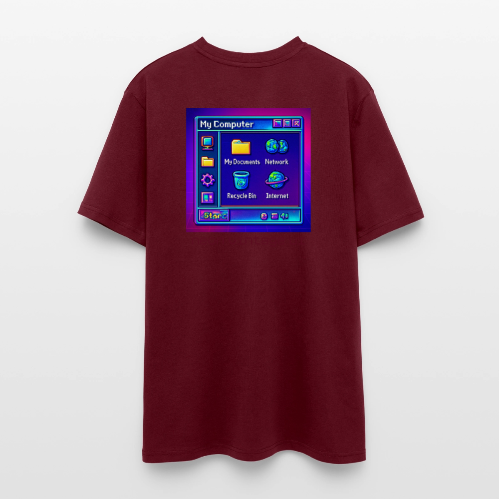 Organic T-Shirt - Retro Desktop - burgundy