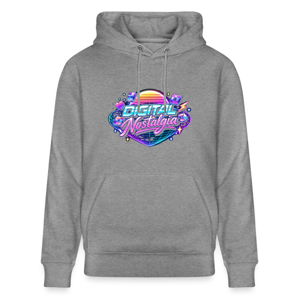 Organic Hoody - Retro Future Wave - slub heather grey