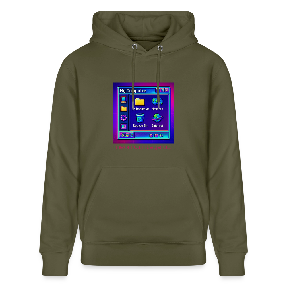Organic Hoody - Retro Desktop - khaki green