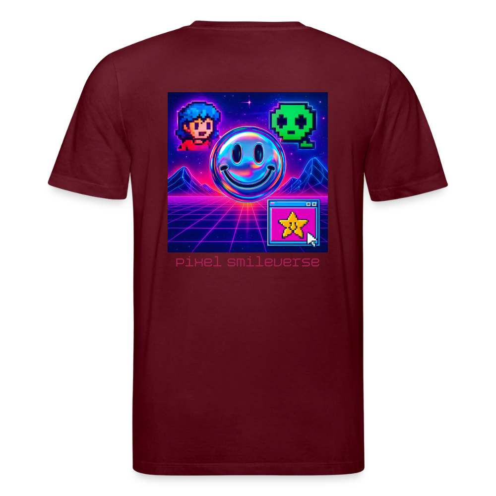 Organic T-Shirt - Retro Arcade Dream - burgundy