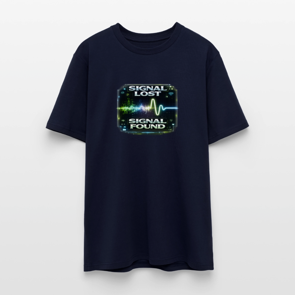 Organic T-Shirt - Signal Restored - navy
