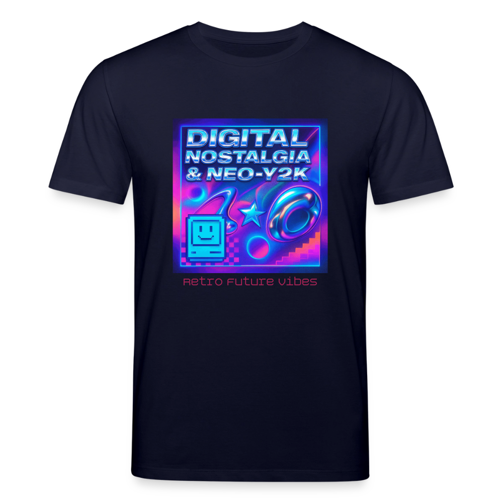 Organic T-Shirt - Digital Nostalgia - navy