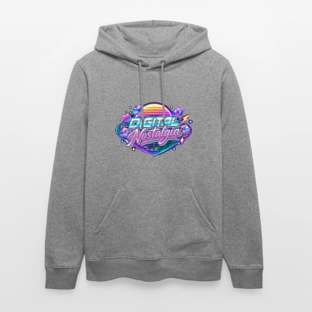 Organic Hoody - Retro Future Wave - slub heather grey