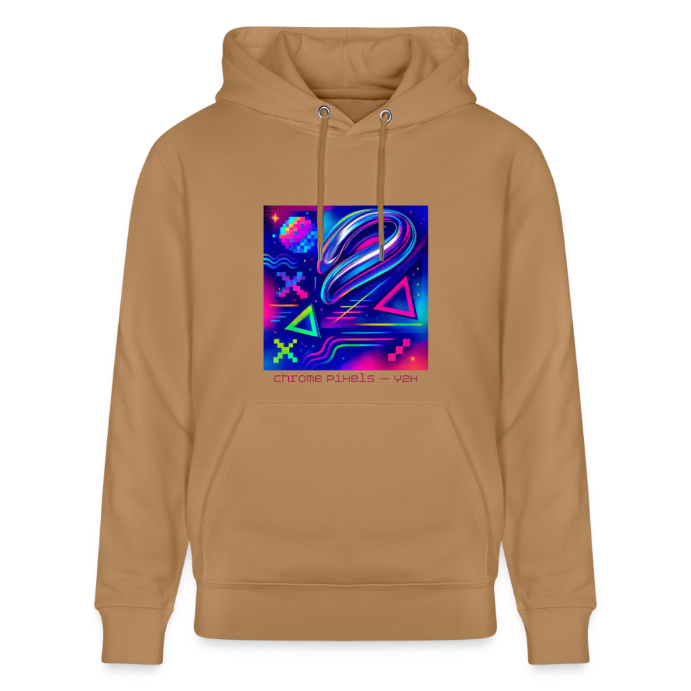 Organic Hoody - Neon Geometrics - latte