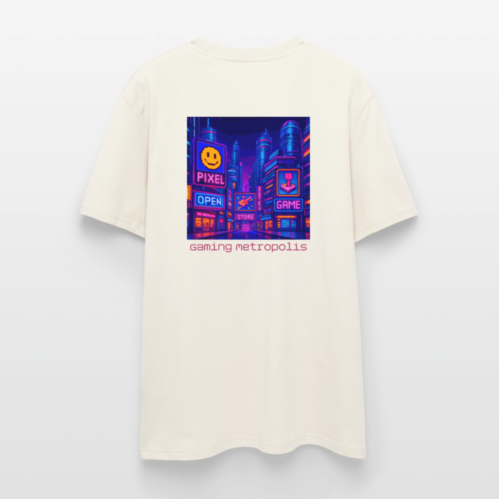 Organic T-Shirt - Neon Pixel City - natural white