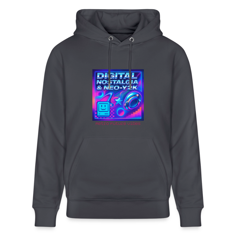 Organic Hoody - Digital Nostalgia - indigo blue
