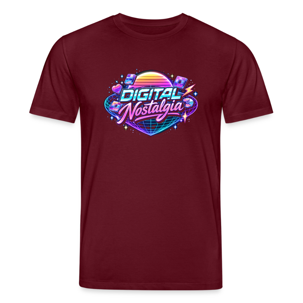 Organic T-Shirt - Retro Future Wave - burgundy