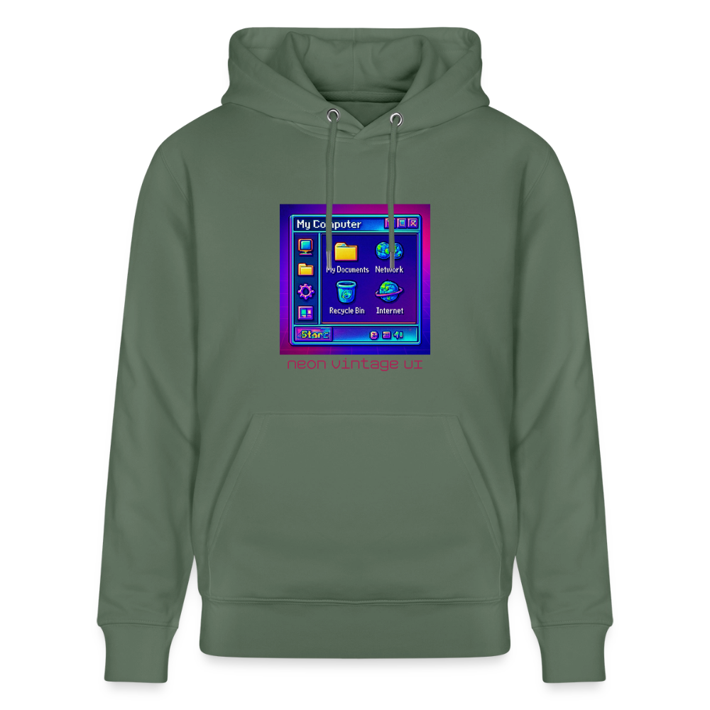 Organic Hoody - Retro Desktop - cypress green