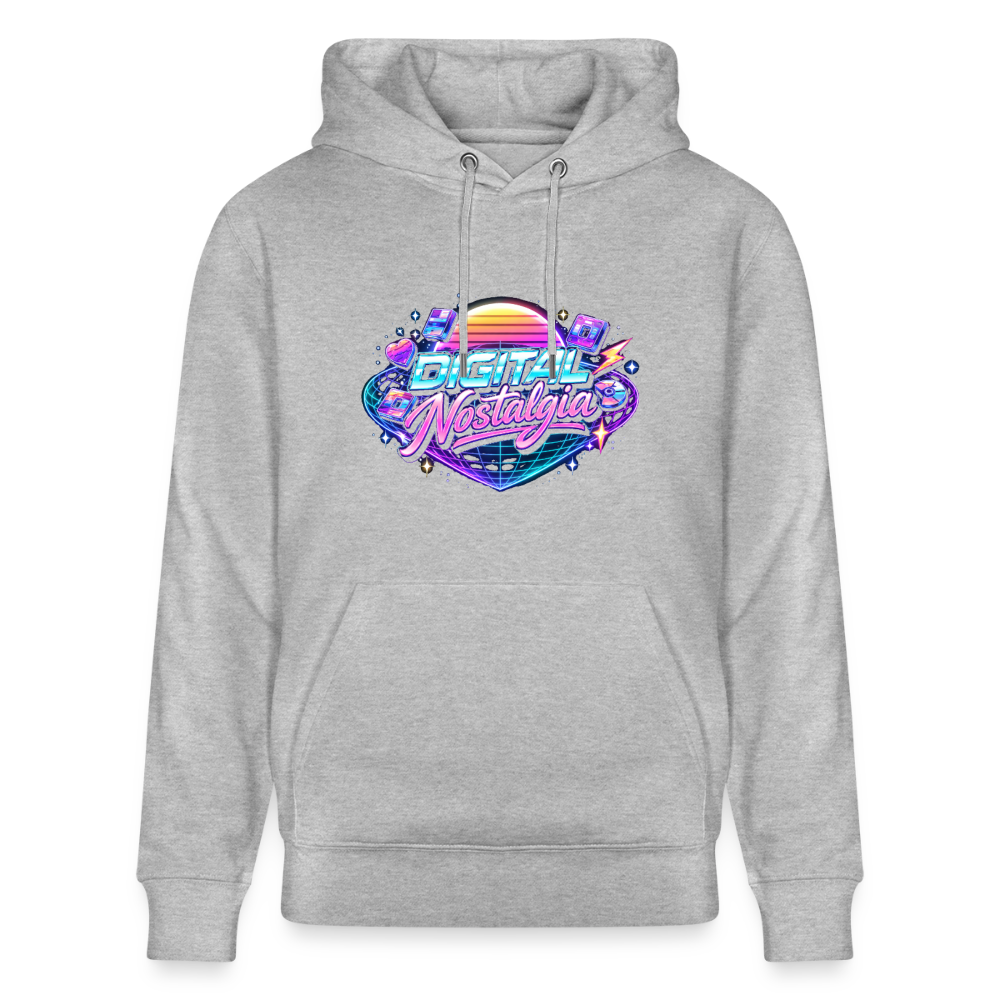 Organic Hoody - Retro Future Wave - heather grey