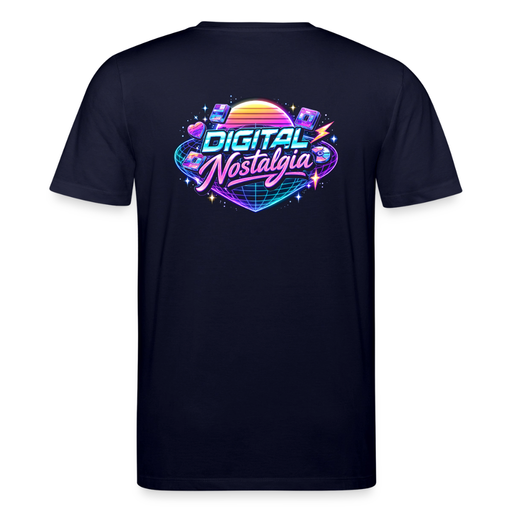 Organic T-Shirt - Retro Future Wave - navy