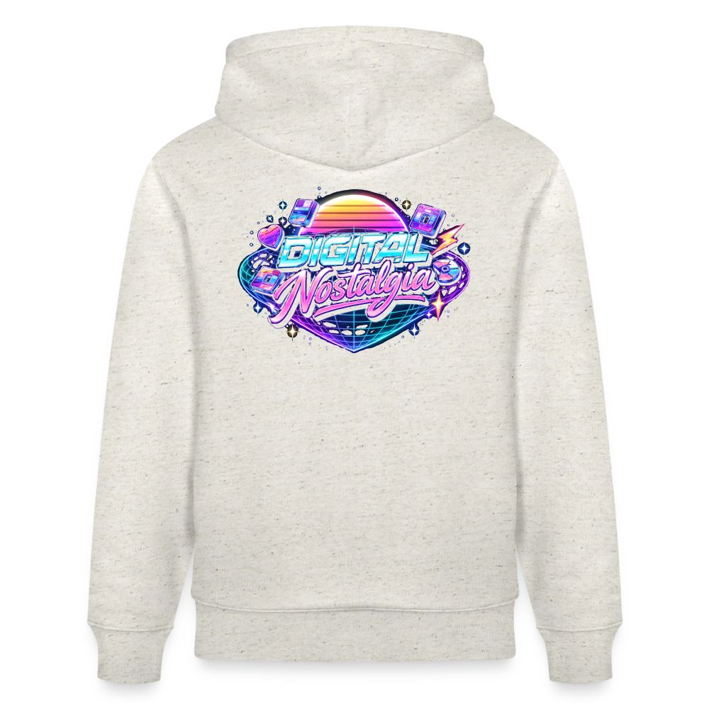Organic Hoody - Retro Future Wave - heather oatmeal