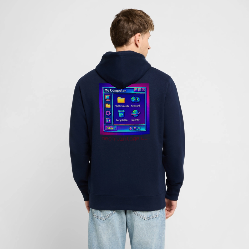 Organic Hoody - Retro Desktop - navy