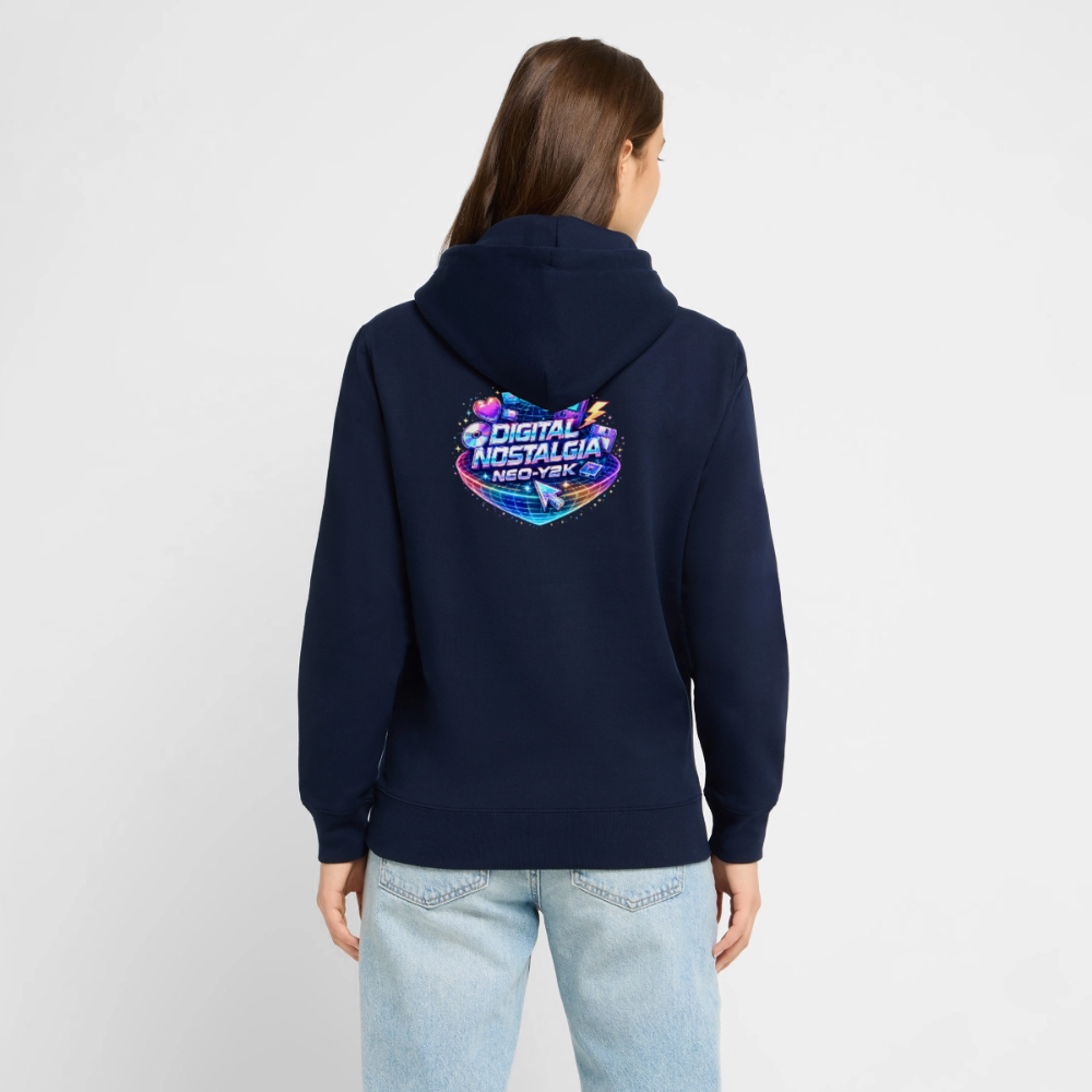 Organic Hoody - Neo Y2K Revival - navy
