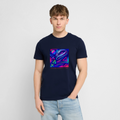 Organic T-Shirt - Neon Geometrics - navy