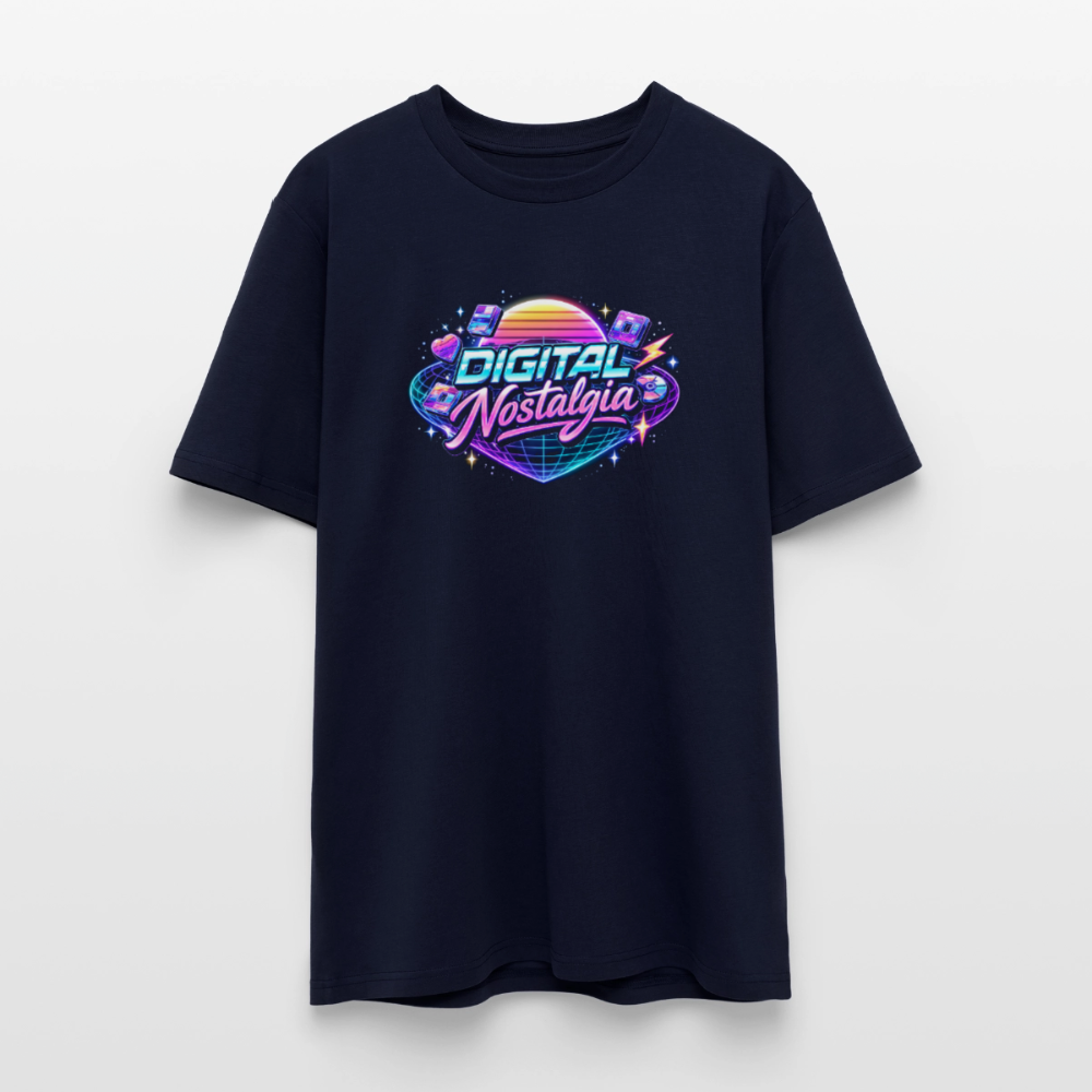 Organic T-Shirt - Retro Future Wave - navy