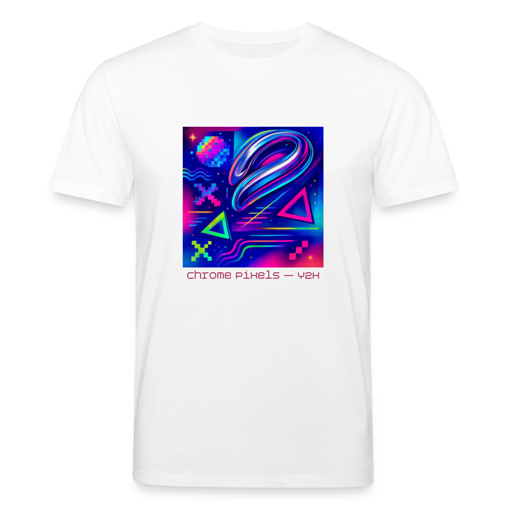 Organic T-Shirt - Neon Geometrics - white