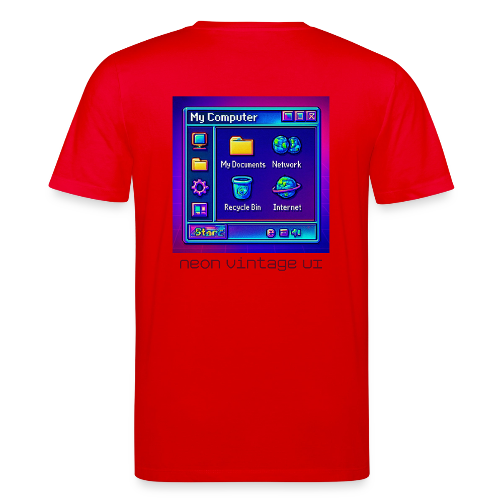 Organic T-Shirt - Retro Desktop - red