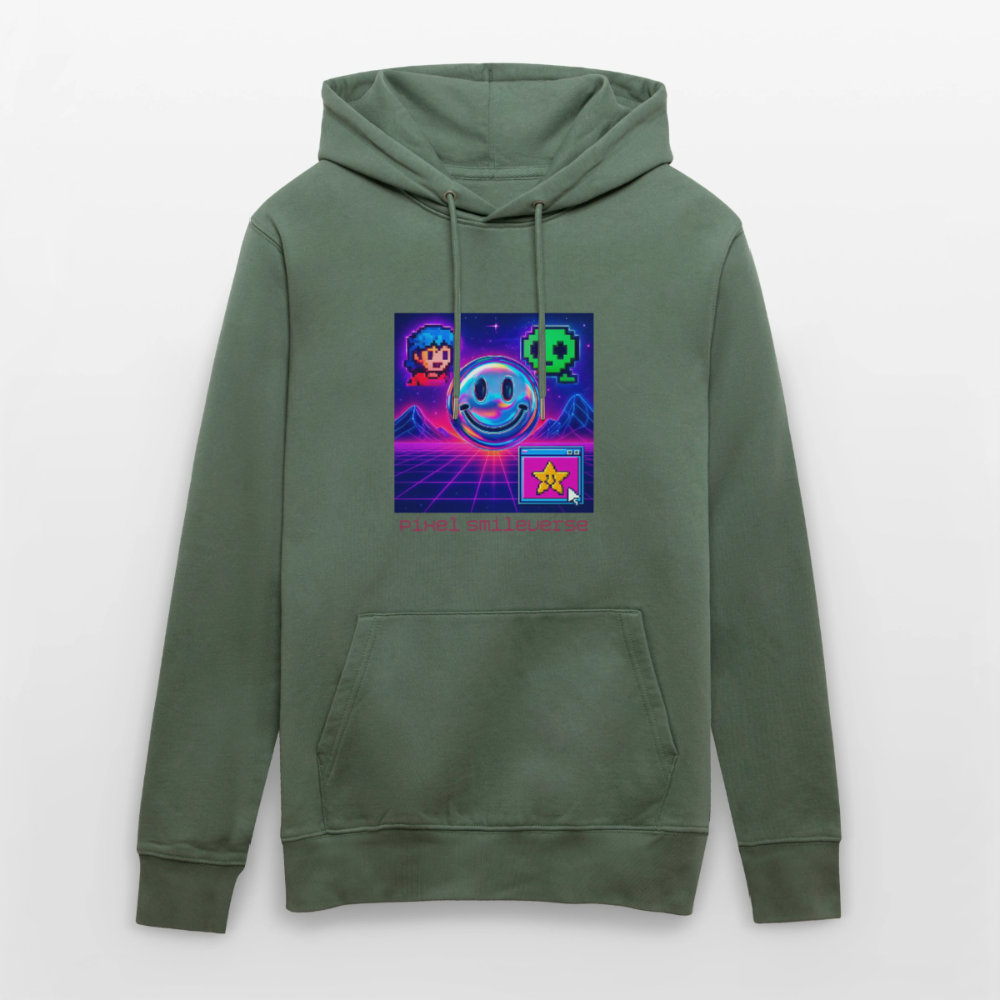 Organic Hoody - Retro Arcade Dream - cypress green