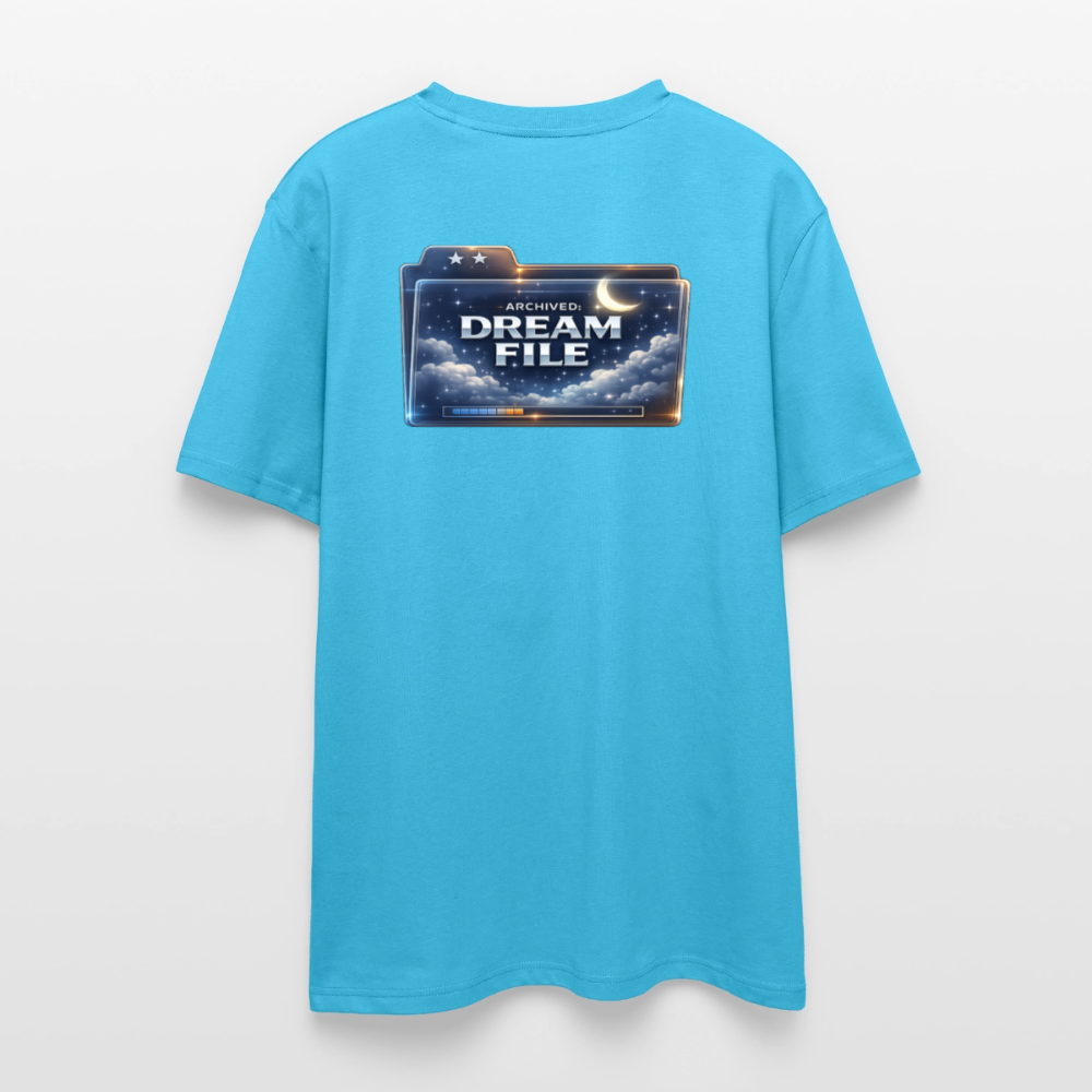 Organic T-Shirt - Archived Dream File - aqua blue