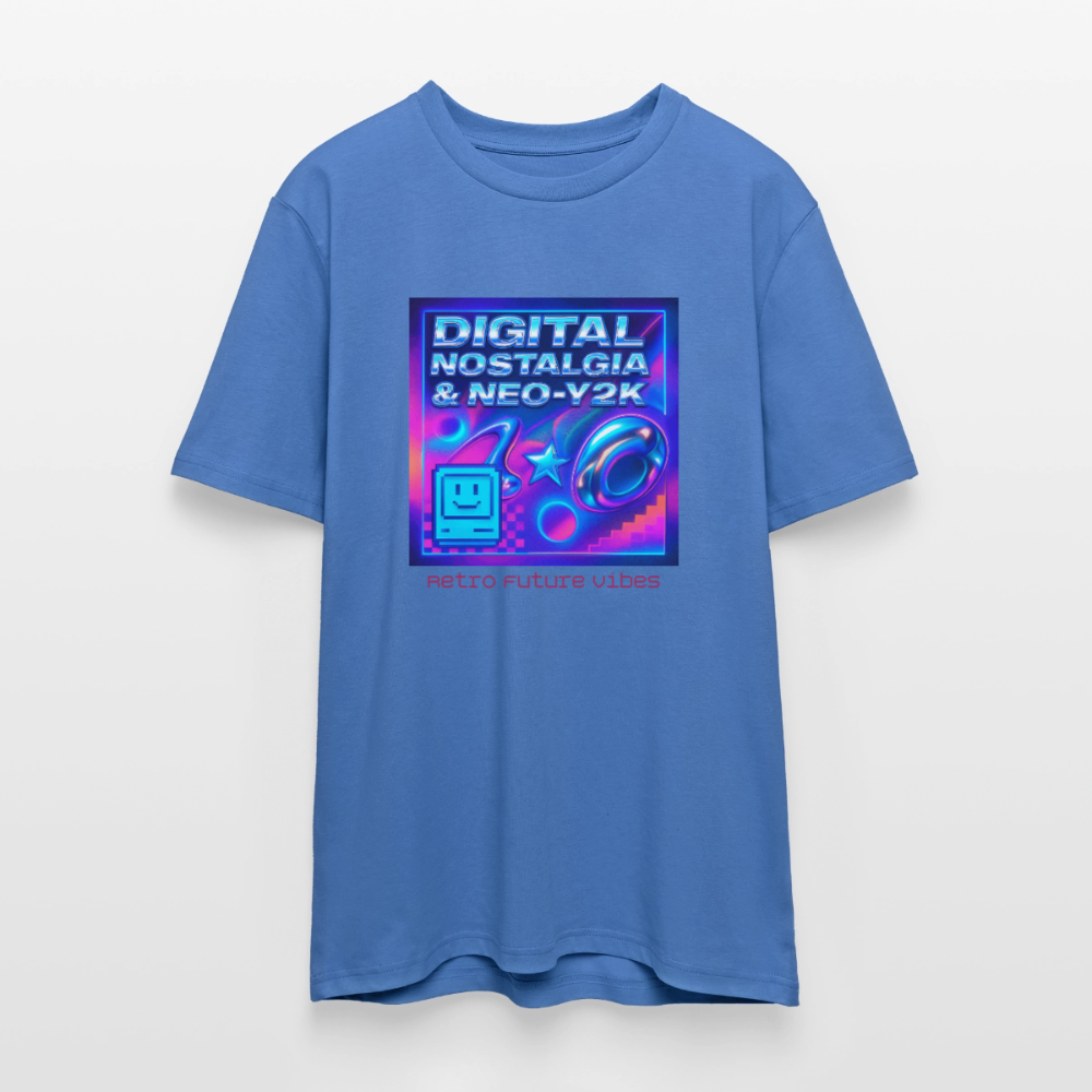 Organic T-Shirt - Digital Nostalgia - mindful blue