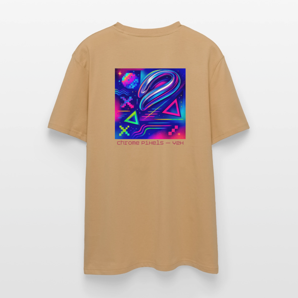 Organic T-Shirt - Neon Geometrics - caramel 