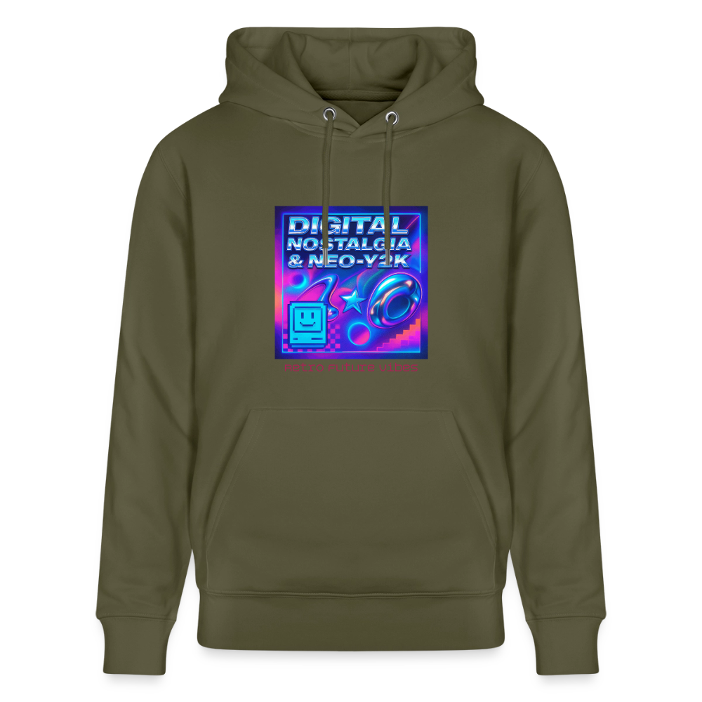 Organic Hoody - Digital Nostalgia - khaki green