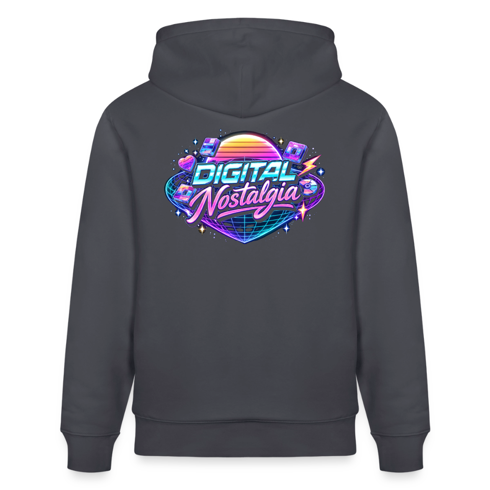 Organic Hoody - Retro Future Wave - indigo blue